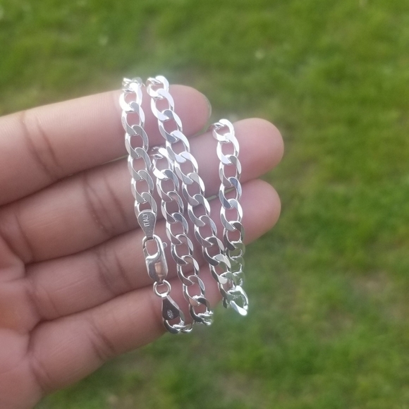 STERLING SILVER 6MM CUBAN CHAIN - Picture 1 of 2